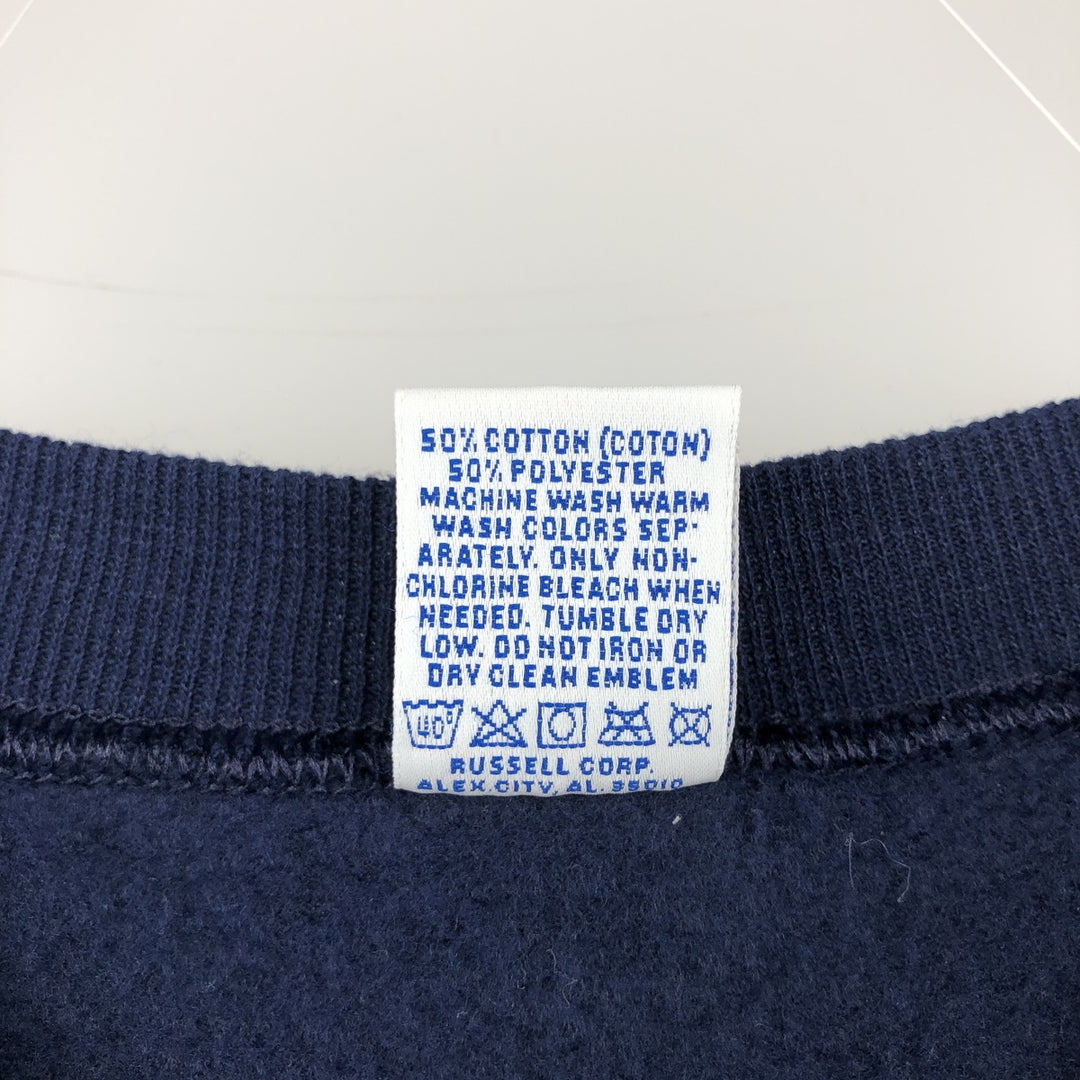 80s-90'S Russell plain blank sweatshirt, sweatshirt, made in USA, men's XL size, vintage cotton navy blue type Vintage Second Hand