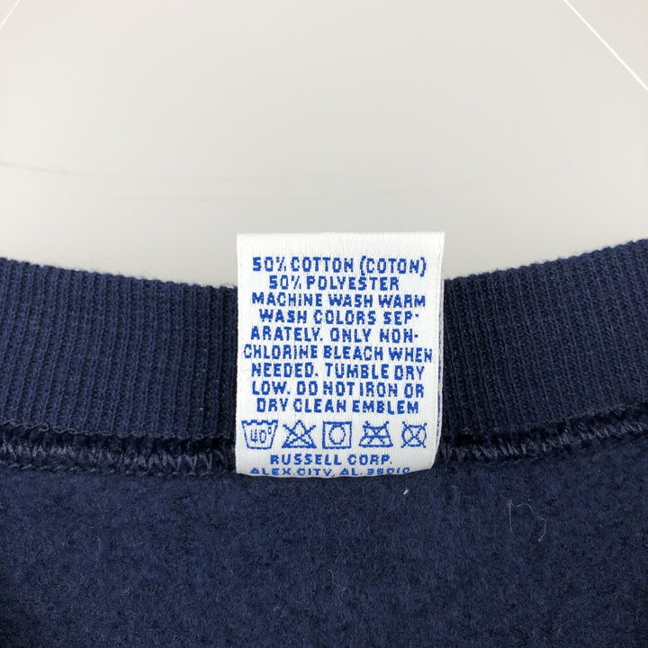 80s-90'S Russell plain blank sweatshirt, sweatshirt, made in USA, men's XL size, vintage cotton navy blue type Vintage Second Hand