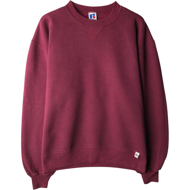 Vintage 90'S Russell ATHLETIC blank sweatshirt, made in the USA, size L, men's cotton wine-red Vintage Second Hand