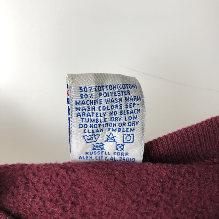 Vintage 90'S Russell ATHLETIC blank sweatshirt, made in the USA, size L, men's cotton wine-red Vintage Second Hand