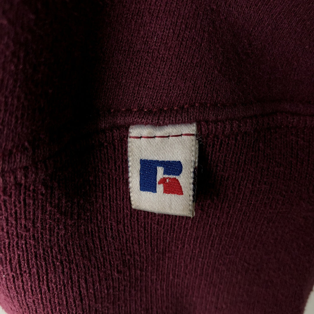 Vintage 90'S Russell ATHLETIC blank sweatshirt, made in the USA, size L, men's cotton wine-red Vintage Second Hand