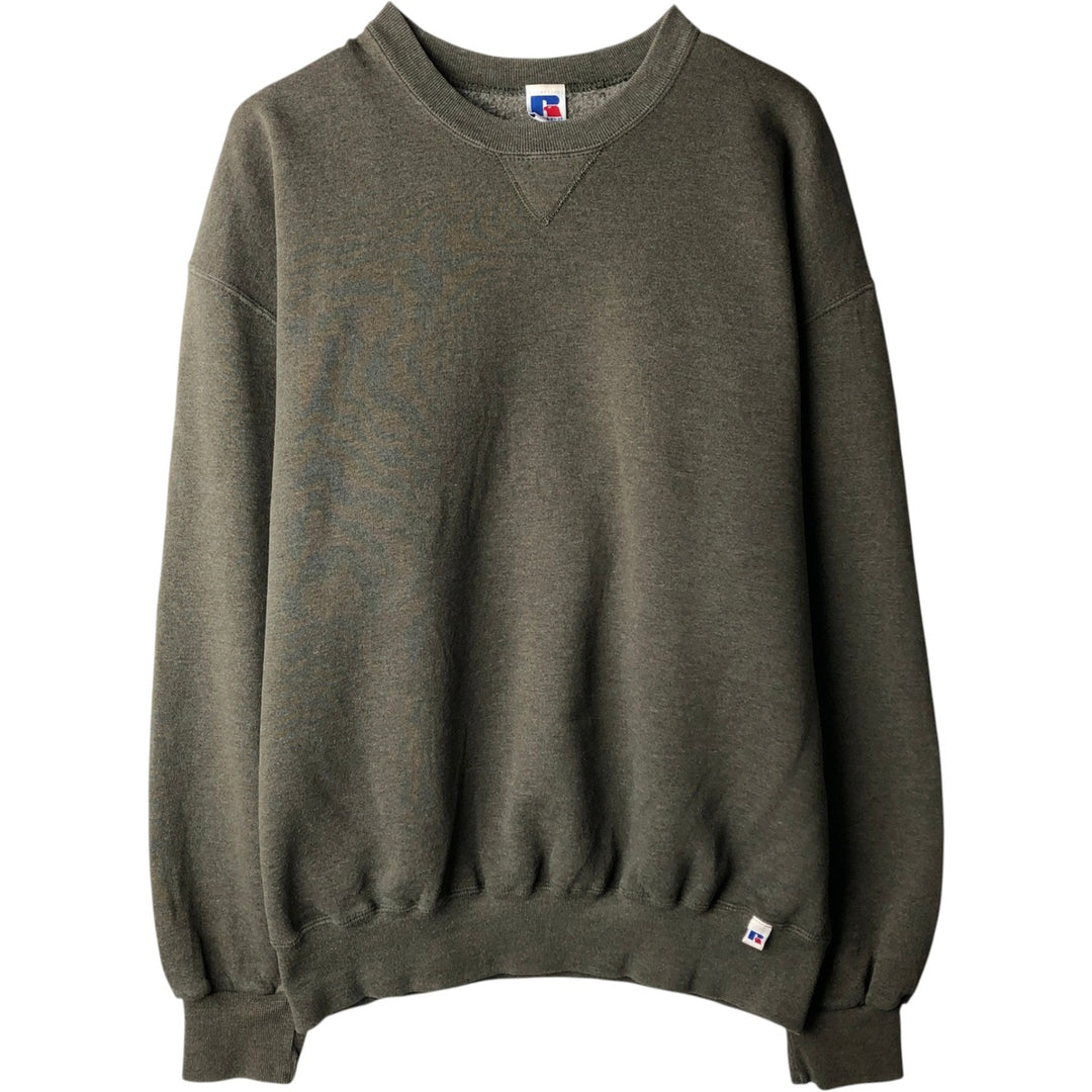 90'S Russell Athletic Plain Blank Sweatshirt, Men's Size XL (Equivalent), Vintage polyester Charcoal Vintage Second Hand