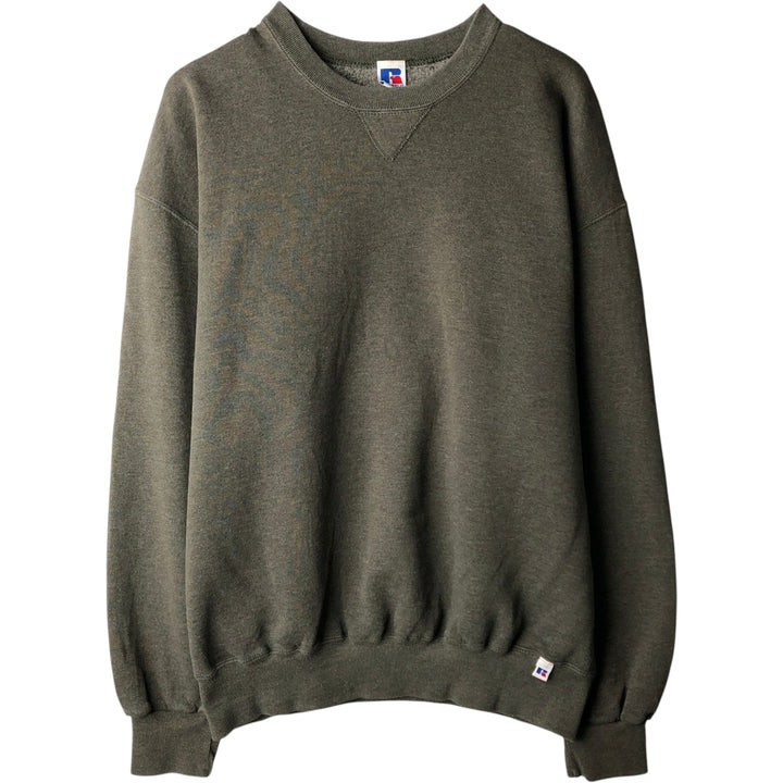 90'S Russell Athletic Plain Blank Sweatshirt, Men's Size XL (Equivalent), Vintage polyester Charcoal Vintage Second Hand