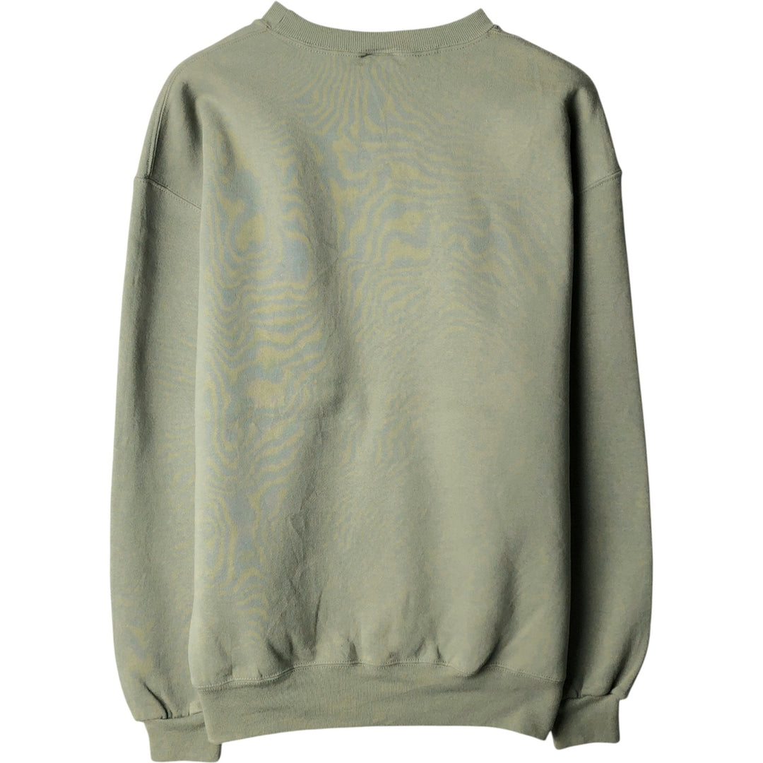 90'S Russell plain blank sweatshirt, sweatshirt, men's size L, vintage cotton Khaki type sage green Vintage Second Hand