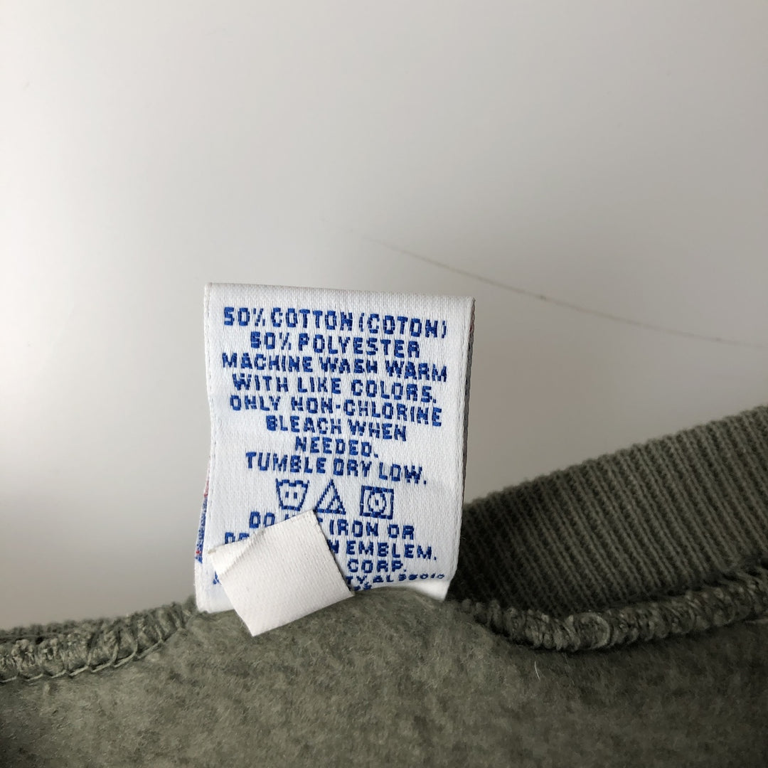 90'S Russell plain blank sweatshirt, sweatshirt, men's size L, vintage cotton Khaki type sage green Vintage Second Hand