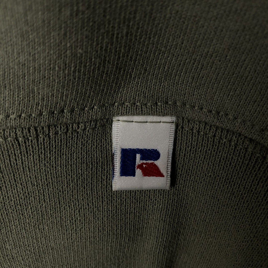 90'S Russell plain blank sweatshirt, sweatshirt, men's size L, vintage cotton Khaki type sage green Vintage Second Hand