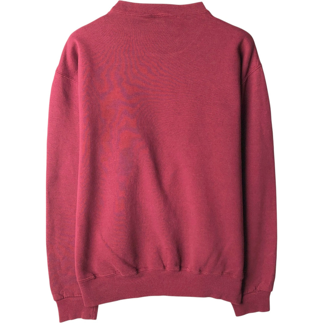 90'S Russell plain blank sweatshirt, men's M size, vintage cotton wine-red Vintage Second Hand