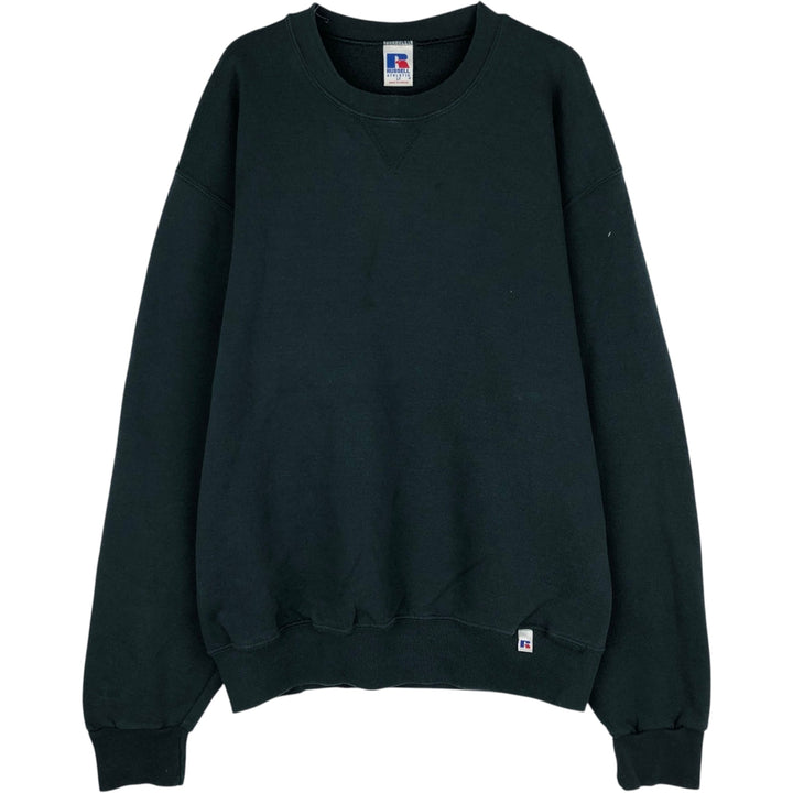 90'S Russell Athletic Plain Blank Sweatshirt, Men's Size XL (Equivalent), Vintage cotton dark green Vintage Second Hand