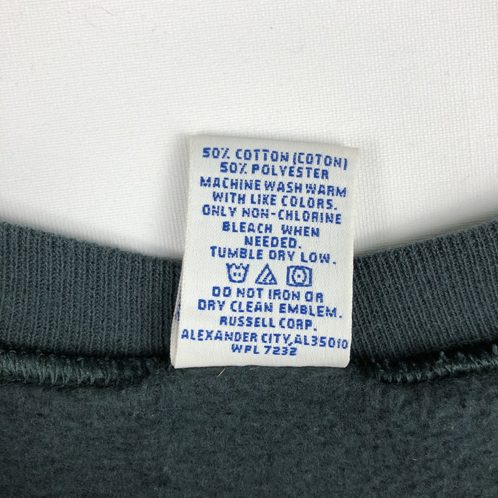 90'S Russell Athletic Plain Blank Sweatshirt, Men's Size XL (Equivalent), Vintage cotton dark green Vintage Second Hand