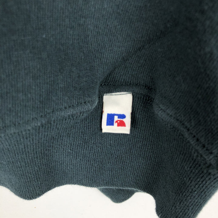 90'S Russell Athletic Plain Blank Sweatshirt, Men's Size XL (Equivalent), Vintage cotton dark green Vintage Second Hand