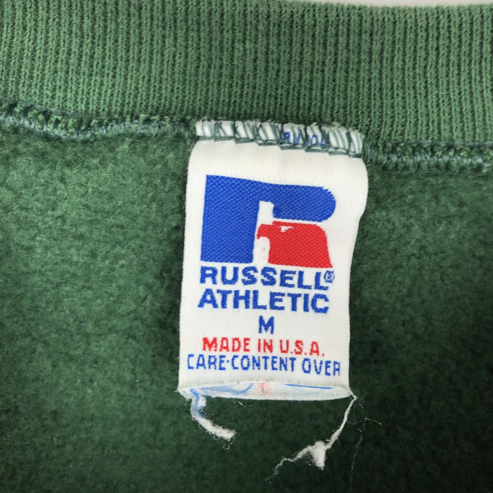Vintage 90'S Russell ATHLETIC blank sweatshirt, made in the USA, size M, men's. cotton green type Vintage Second Hand