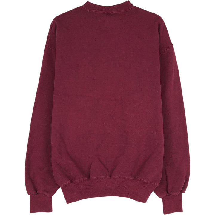 90'S Russell plain blank sweatshirt, men's M size, vintage cotton red type reddish brown Vintage Second Hand