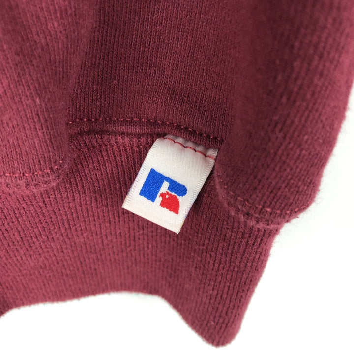 90'S Russell plain blank sweatshirt, men's M size, vintage cotton red type reddish brown Vintage Second Hand