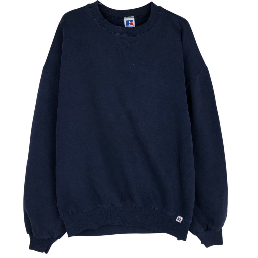 Vintage 90'S Russell ATHLETIC blank sweatshirt, made in the USA, men's size XL. cotton navy blue type Vintage Second Hand