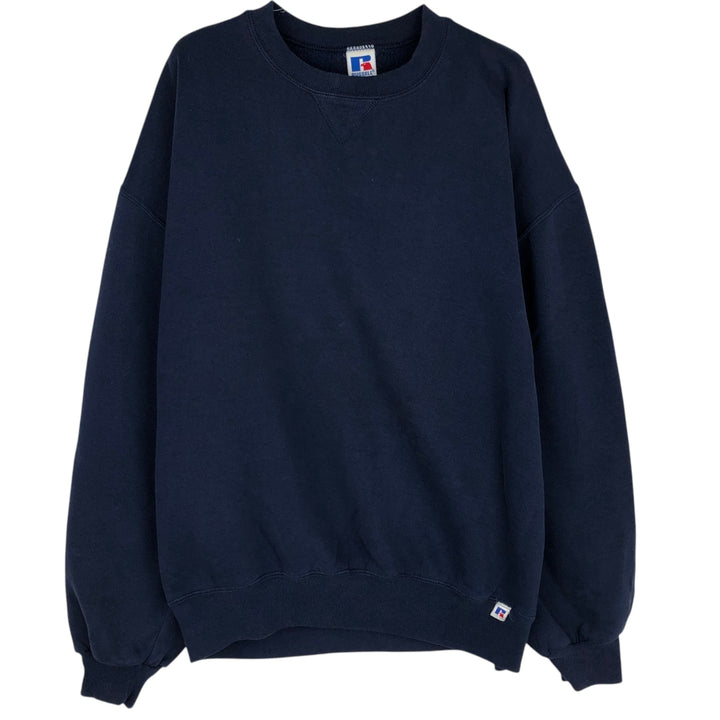 Vintage 90'S Russell ATHLETIC blank sweatshirt, made in the USA, men's size XL. cotton navy blue type Vintage Second Hand