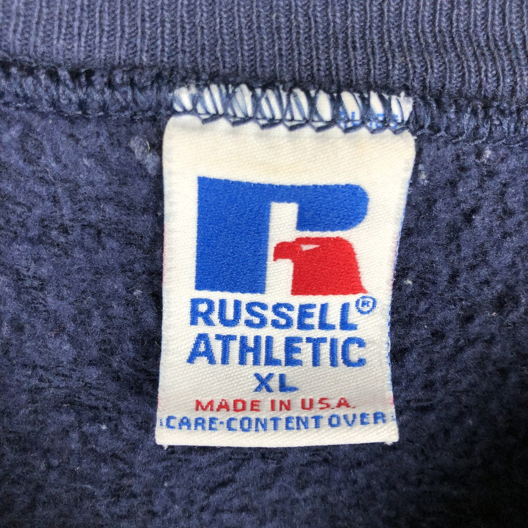 Vintage 90'S Russell ATHLETIC blank sweatshirt, made in the USA, men's size XL. cotton navy blue type Vintage Second Hand