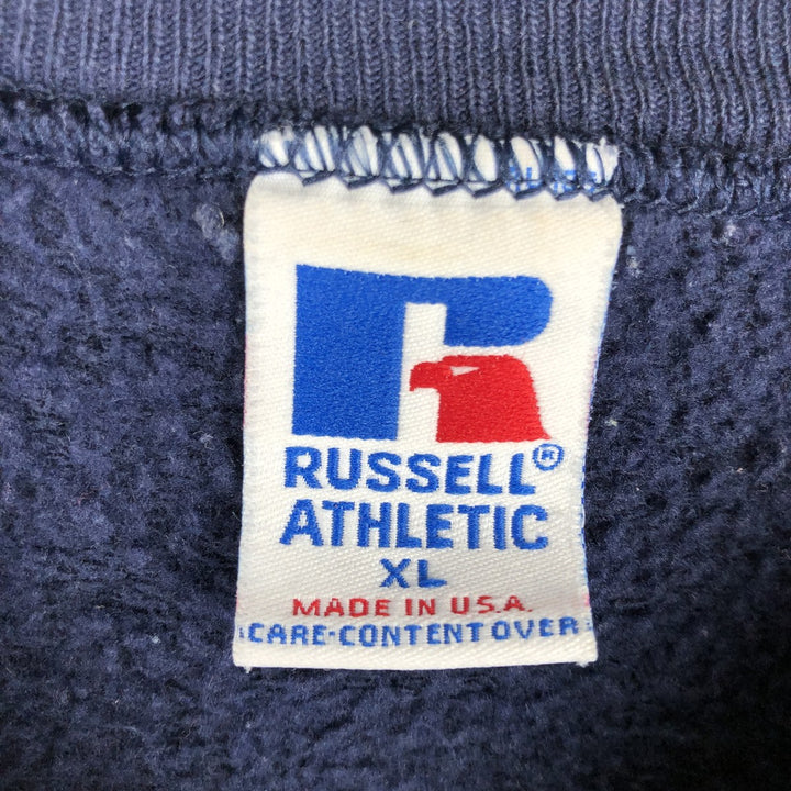 Vintage 90'S Russell ATHLETIC blank sweatshirt, made in the USA, men's size XL. cotton navy blue type Vintage Second Hand