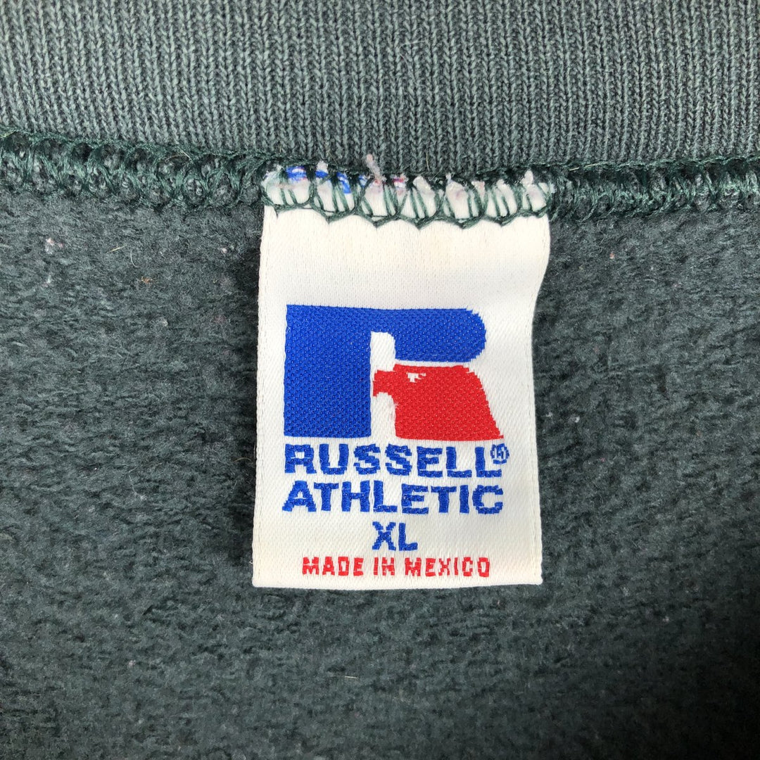 90'S Russell Athletic Plain Blank Sweatshirt, Men's Size XL (Equivalent), Vintage cotton green type Vintage Second Hand