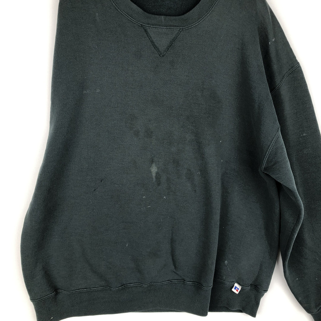 90'S Russell Athletic Plain Blank Sweatshirt, Men's Size XL (Equivalent), Vintage cotton green type Vintage Second Hand