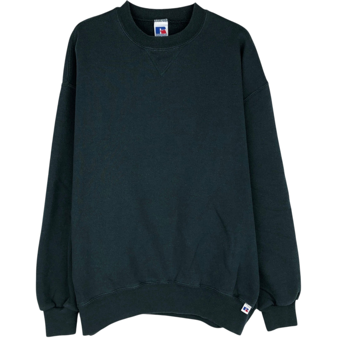Vintage 90'S Russell ATHLETIC blank sweatshirt, made in the USA, size L, men's cotton green type Vintage Second Hand