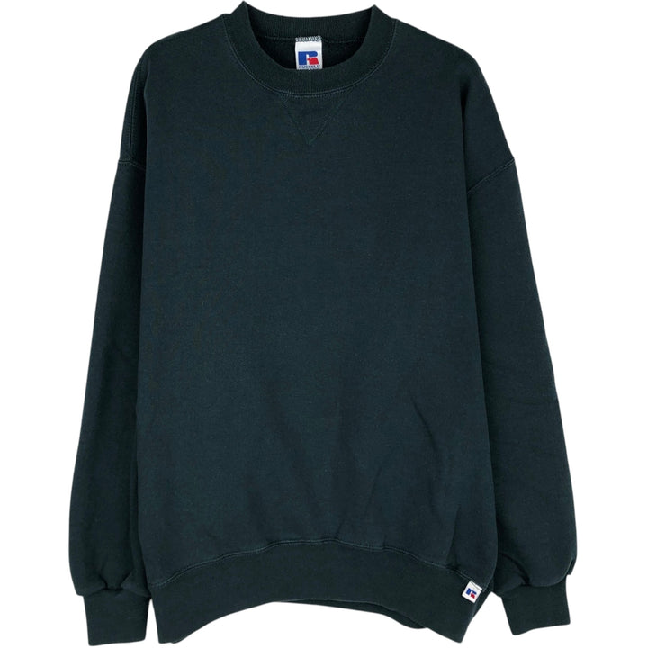 Vintage 90'S Russell ATHLETIC blank sweatshirt, made in the USA, size L, men's cotton green type Vintage Second Hand