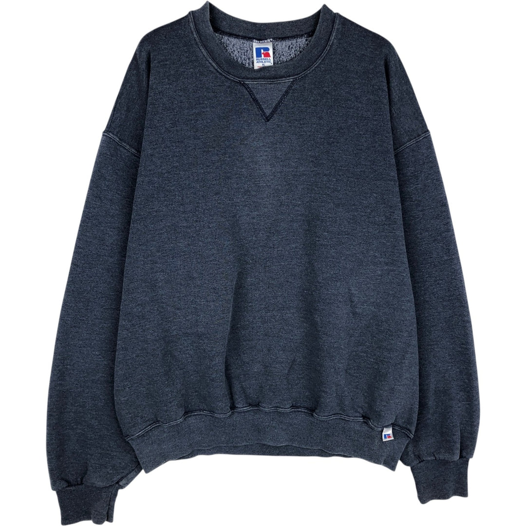 90'S Russell plain blank sweatshirt, sweatshirt, men's XL size, vintage cotton blue type Vintage Second Hand