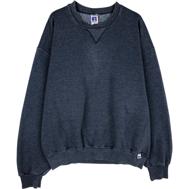 90'S Russell plain blank sweatshirt, sweatshirt, men's XL size, vintage cotton blue type Vintage Second Hand