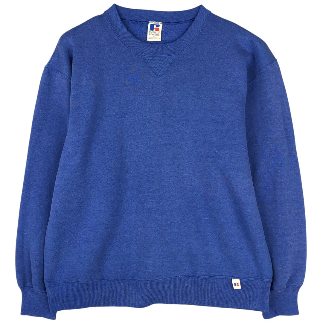 90'S Russell Athletic Plain Blank Sweatshirt, Made in USA, Men's Size L (approx.) cotton blue type Vintage Second Hand
