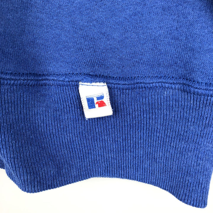 90'S Russell Athletic Plain Blank Sweatshirt, Made in USA, Men's Size L (approx.) cotton blue type Vintage Second Hand