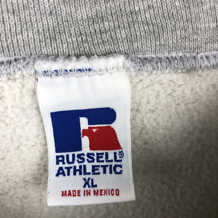 90'S Russell plain blank sweatshirt, sweatshirt, men's XL size, vintage polyester gray type Vintage Second Hand