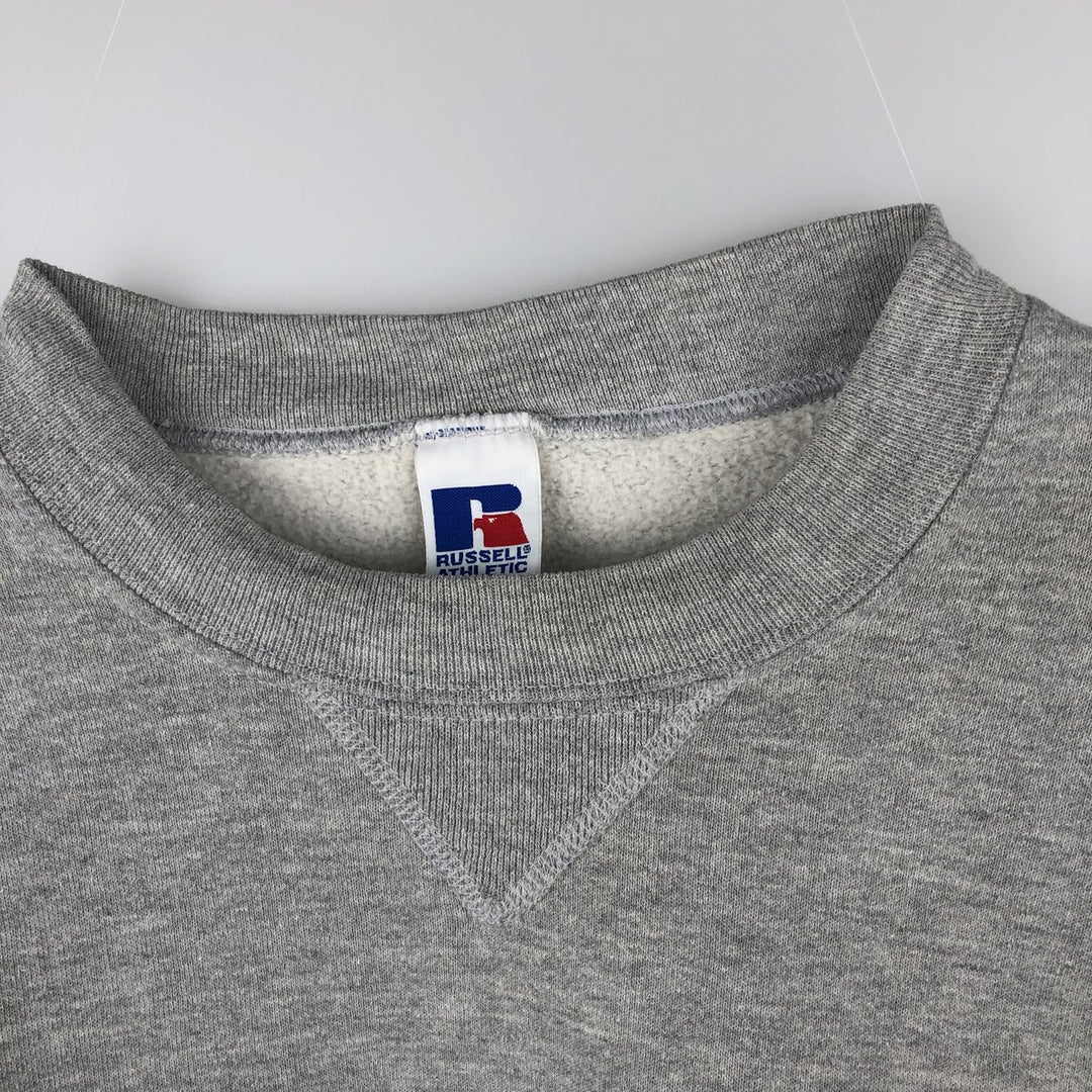 90'S Russell plain blank sweatshirt, sweatshirt, men's XL size, vintage polyester gray type Vintage Second Hand