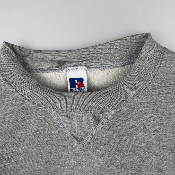 90'S Russell plain blank sweatshirt, sweatshirt, men's XL size, vintage polyester gray type Vintage Second Hand