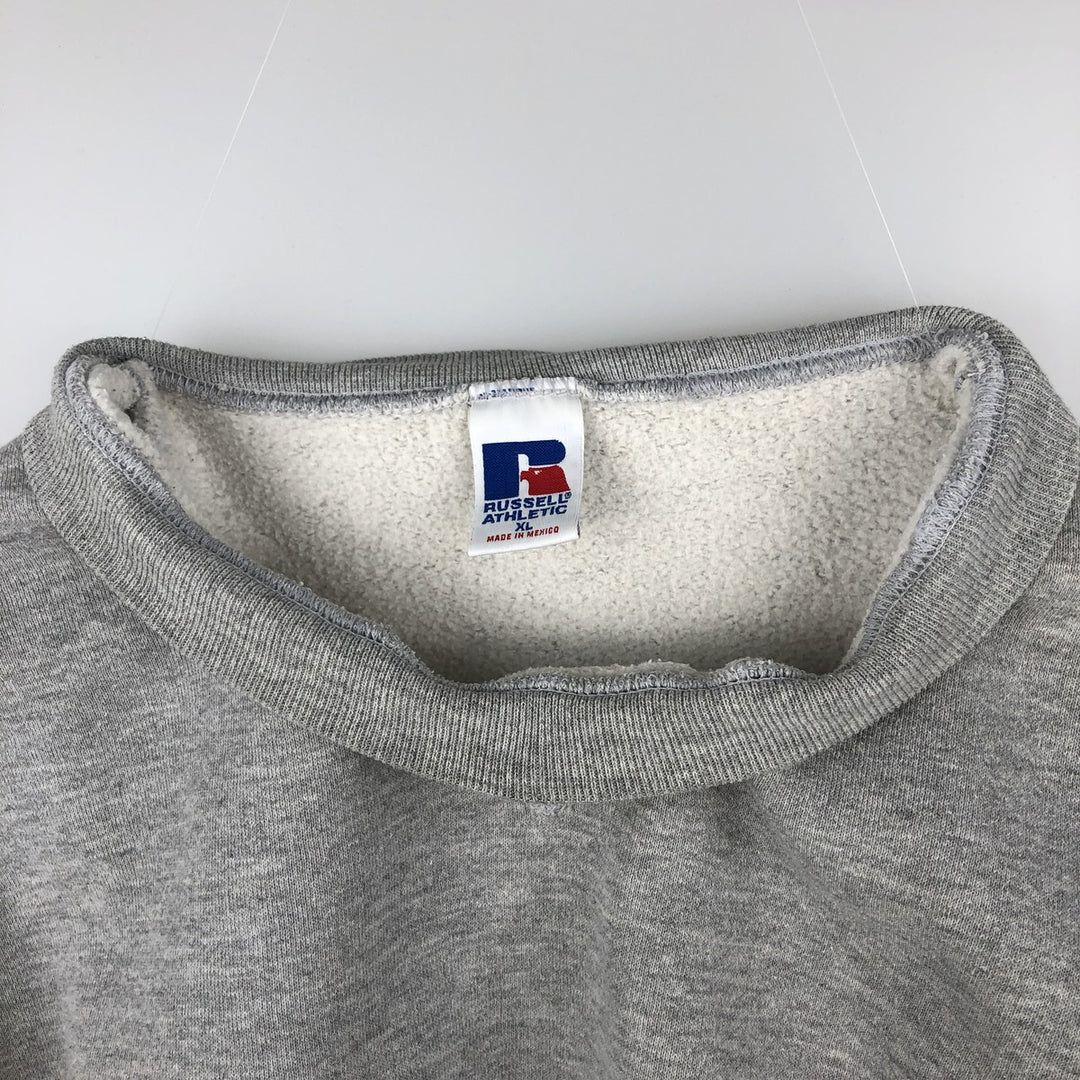 90'S Russell plain blank sweatshirt, sweatshirt, men's XL size, vintage polyester gray type Vintage Second Hand