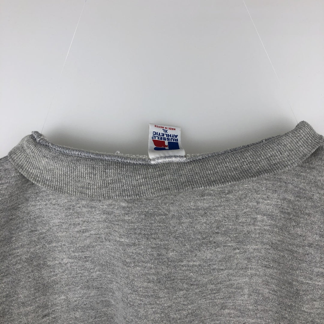 90'S Russell plain blank sweatshirt, sweatshirt, men's XL size, vintage polyester gray type Vintage Second Hand