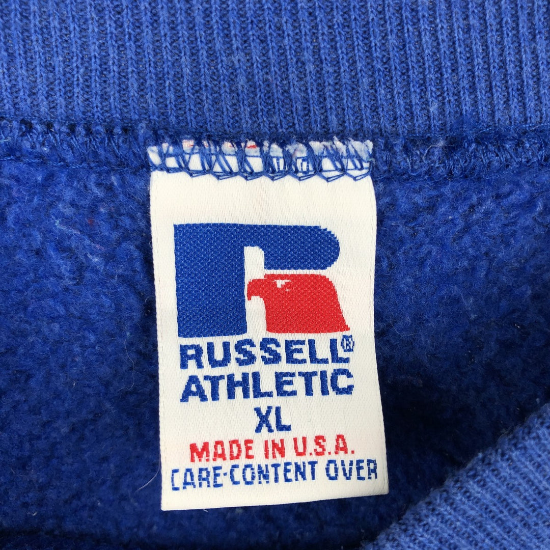 90'S Russell plain blank sweatshirt, sweatshirt, made in USA, men's XL size, vintage cotton blue type Vintage Second Hand