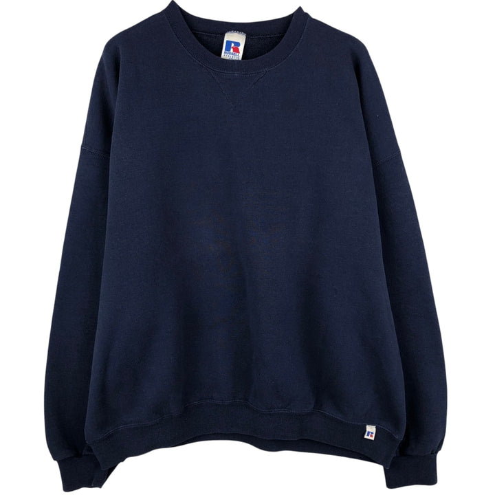 90'S Russell plain blank sweatshirt, sweatshirt, men's XXL size, vintage cotton navy blue type Vintage Second Hand