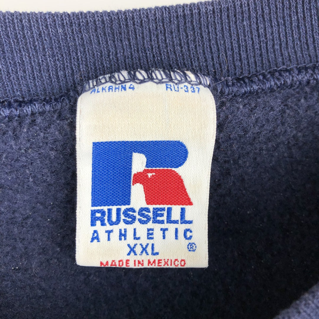 90'S Russell plain blank sweatshirt, sweatshirt, men's XXL size, vintage cotton navy blue type Vintage Second Hand