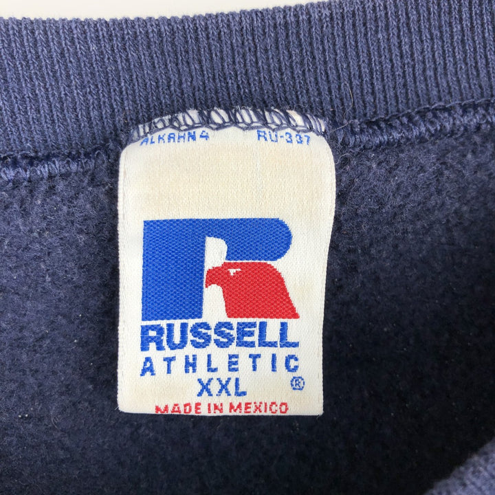 90'S Russell plain blank sweatshirt, sweatshirt, men's XXL size, vintage cotton navy blue type Vintage Second Hand