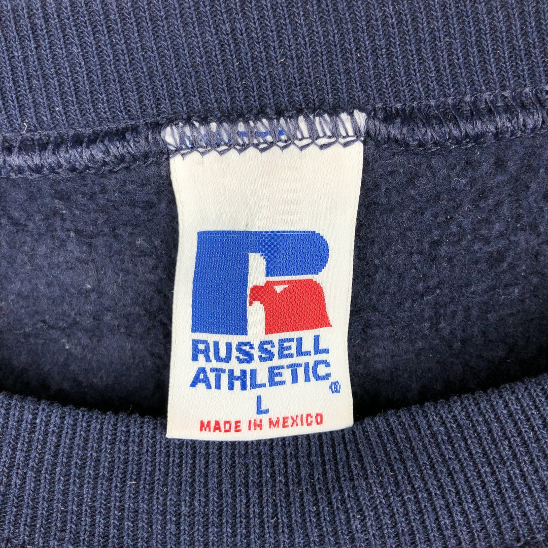 90'S Russell plain blank sweatshirt, sweatshirt, men's size L, vintage cotton navy blue type Vintage Second Hand