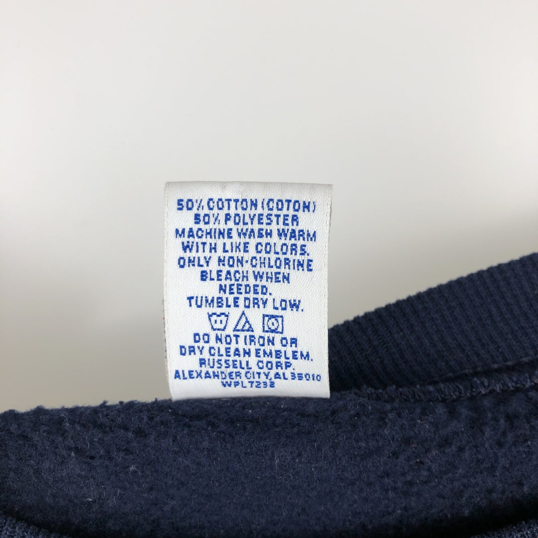90'S Russell plain blank sweatshirt, sweatshirt, men's size L, vintage cotton navy blue type Vintage Second Hand