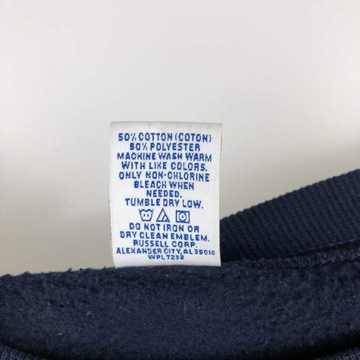 90'S Russell plain blank sweatshirt, sweatshirt, men's size L, vintage cotton navy blue type Vintage Second Hand