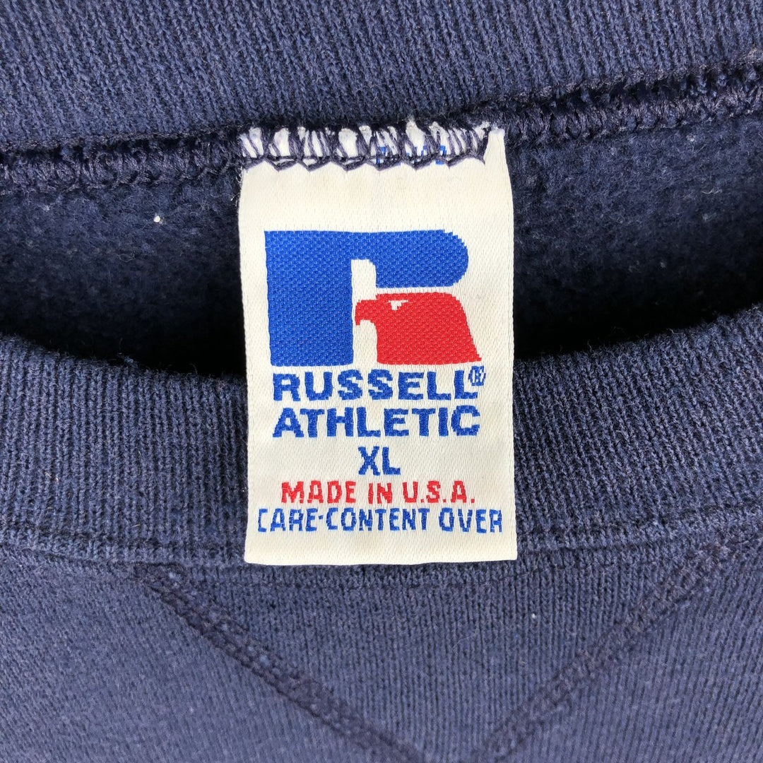 90'S Russell plain blank sweatshirt, sweatshirt, made in USA, men's XL size, vintage cotton navy blue type Vintage Second Hand