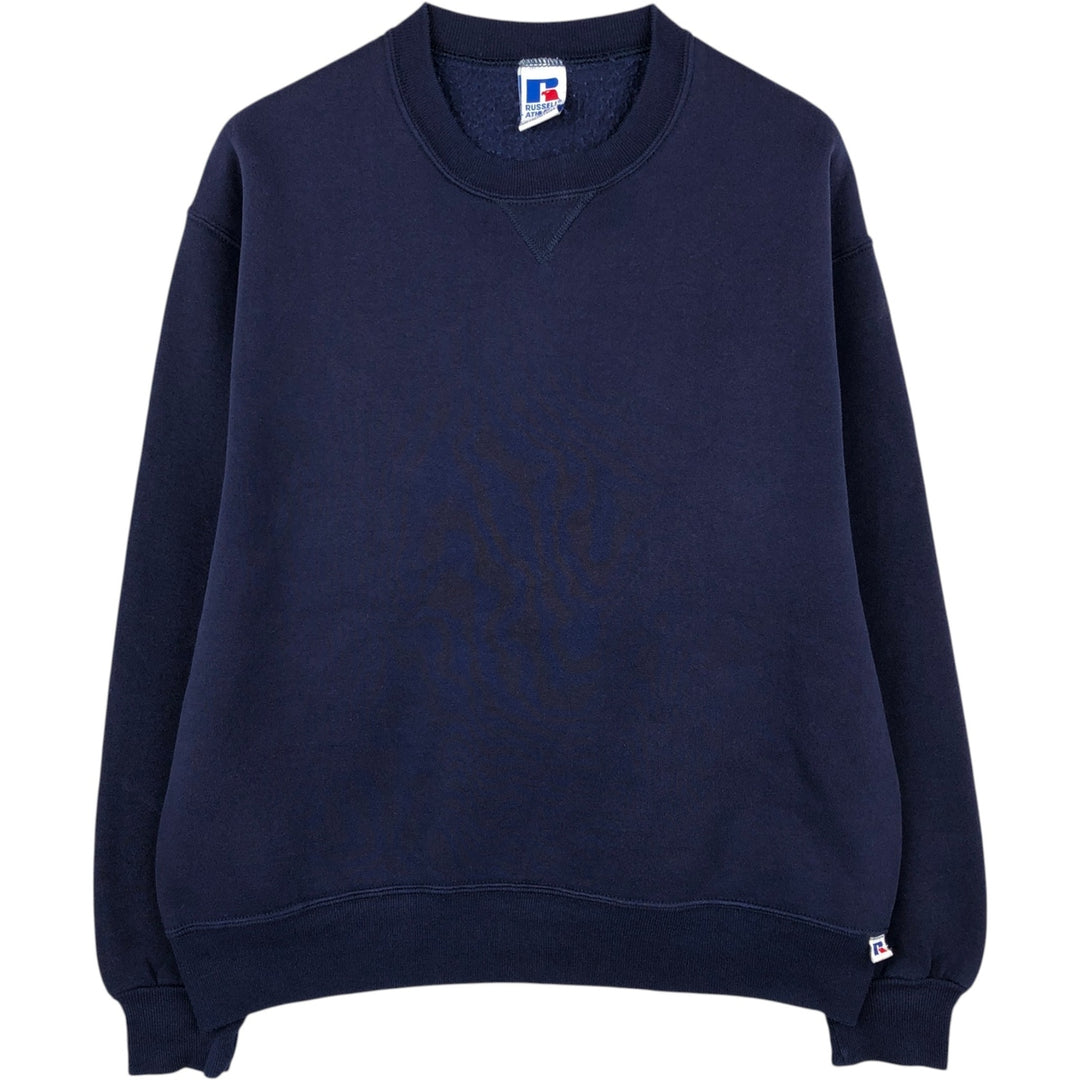 80s-90'S Russell sweatshirt, made in USA, men's size L equivalent, vintage. cotton navy blue type Vintage Second Hand