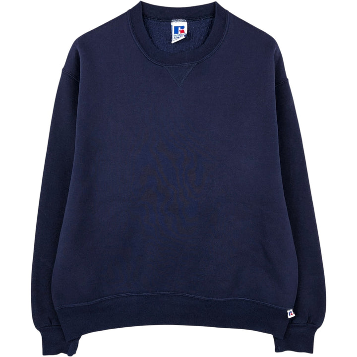 80s-90'S Russell sweatshirt, made in USA, men's size L equivalent, vintage. cotton navy blue type Vintage Second Hand