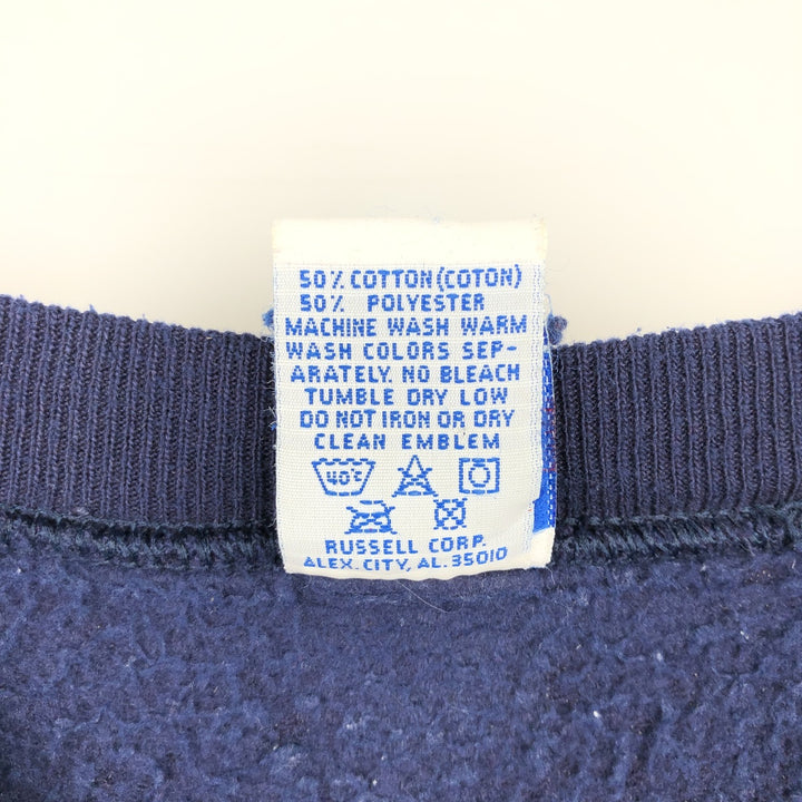 80s-90'S Russell sweatshirt, made in USA, men's size L equivalent, vintage. cotton navy blue type Vintage Second Hand