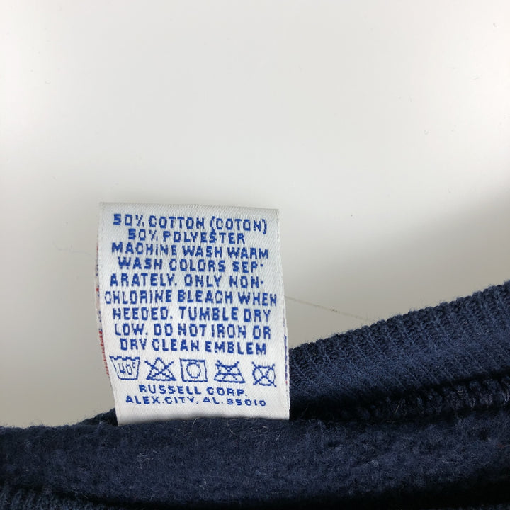 90'S Russell plain blank sweatshirt, sweatshirt, made in USA, men's XL size, vintage cotton navy blue type Vintage Second Hand