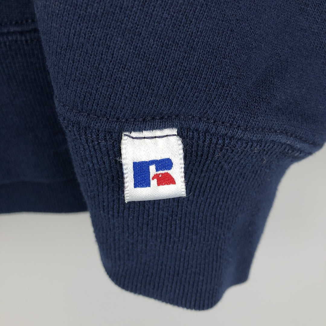 90'S Russell plain blank sweatshirt, sweatshirt, made in USA, men's XL size, vintage cotton navy blue type Vintage Second Hand