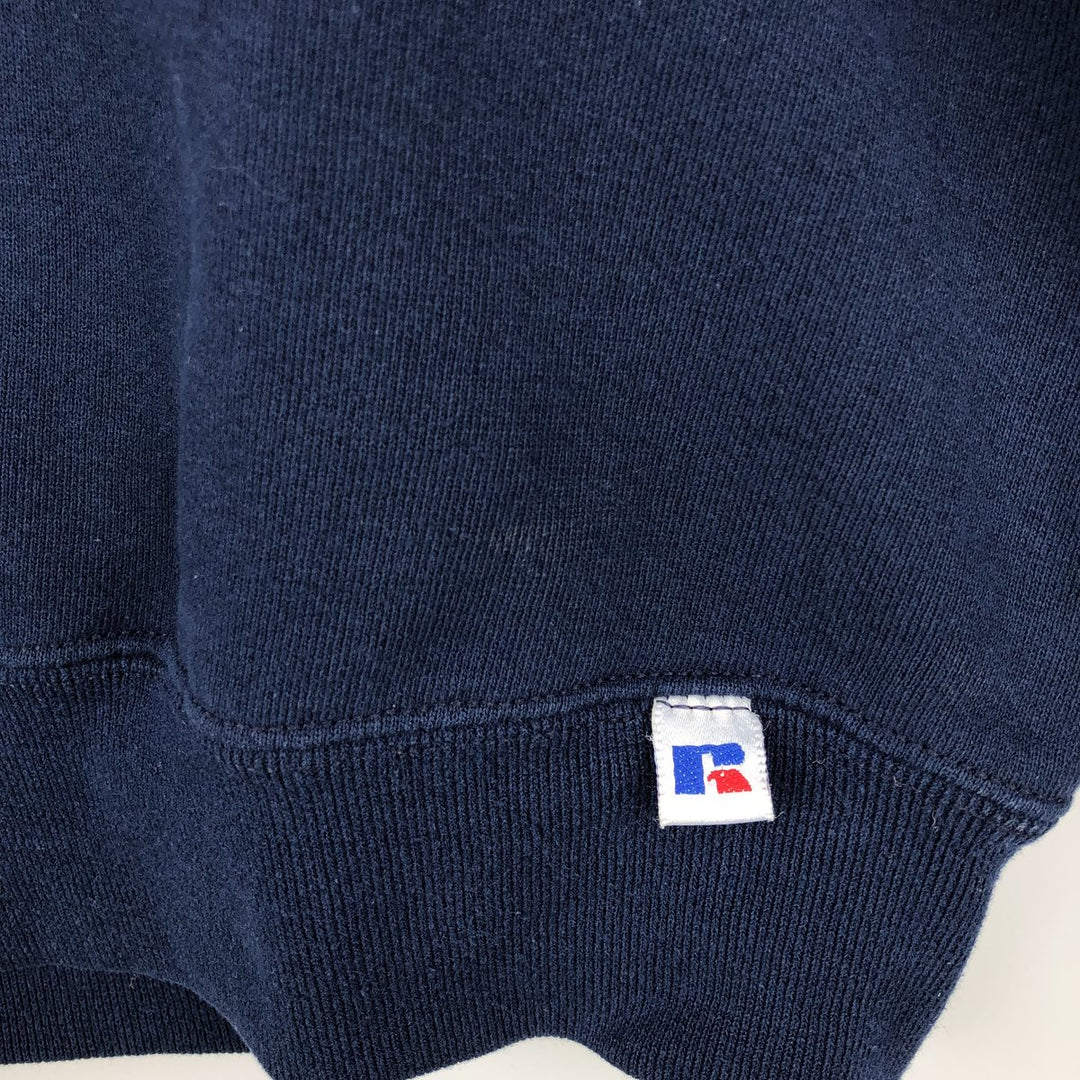 90'S Russell plain blank sweatshirt, sweatshirt, made in USA, men's XL size, vintage cotton navy blue type Vintage Second Hand