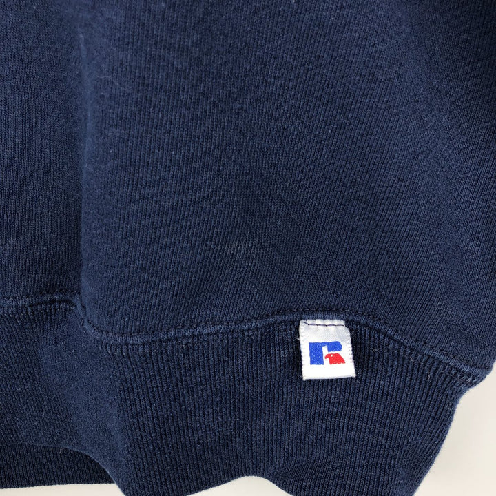 90'S Russell plain blank sweatshirt, sweatshirt, made in USA, men's XL size, vintage cotton navy blue type Vintage Second Hand