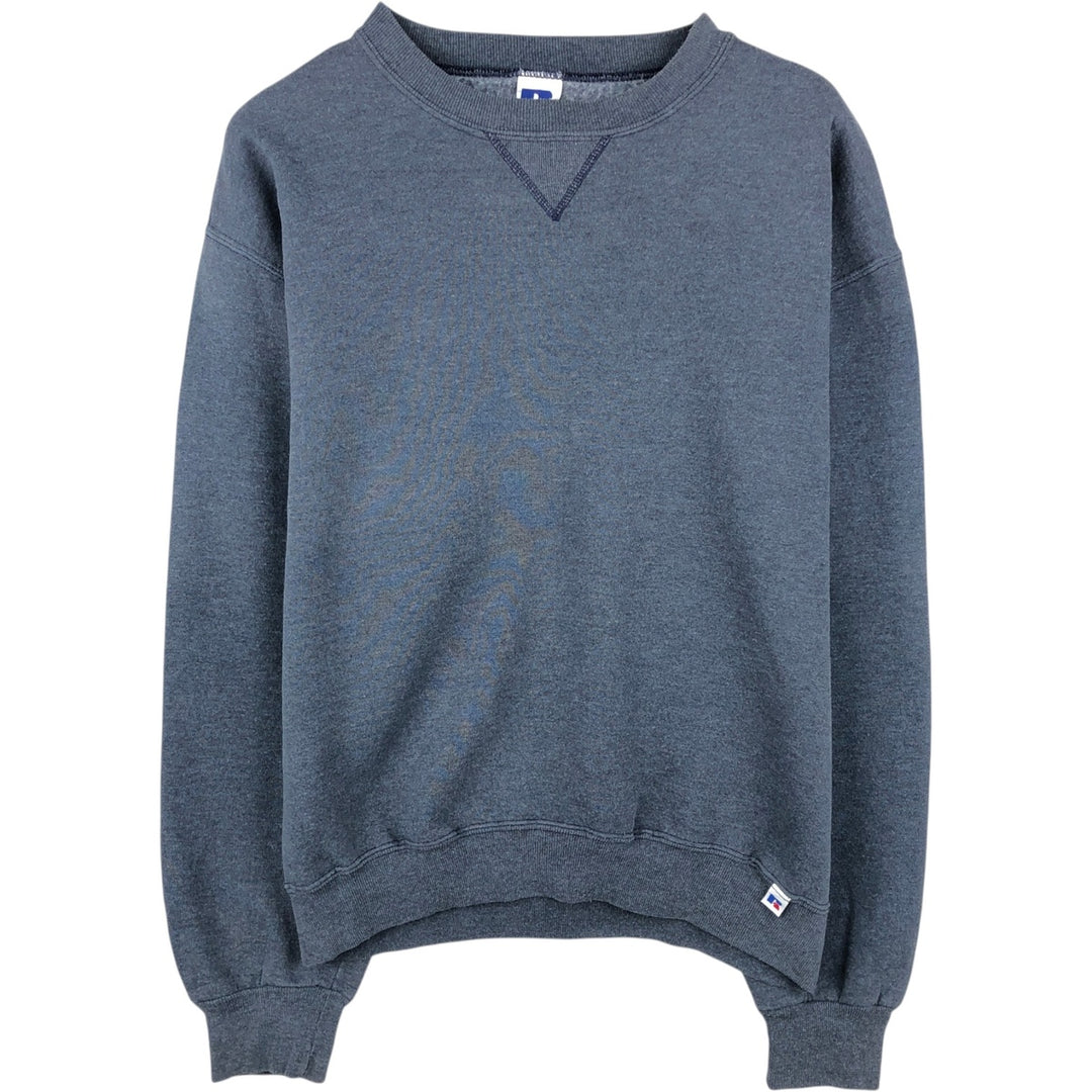 90'S Russell plain blank sweatshirt, men's M size, vintage polyester gray type Vintage Second Hand